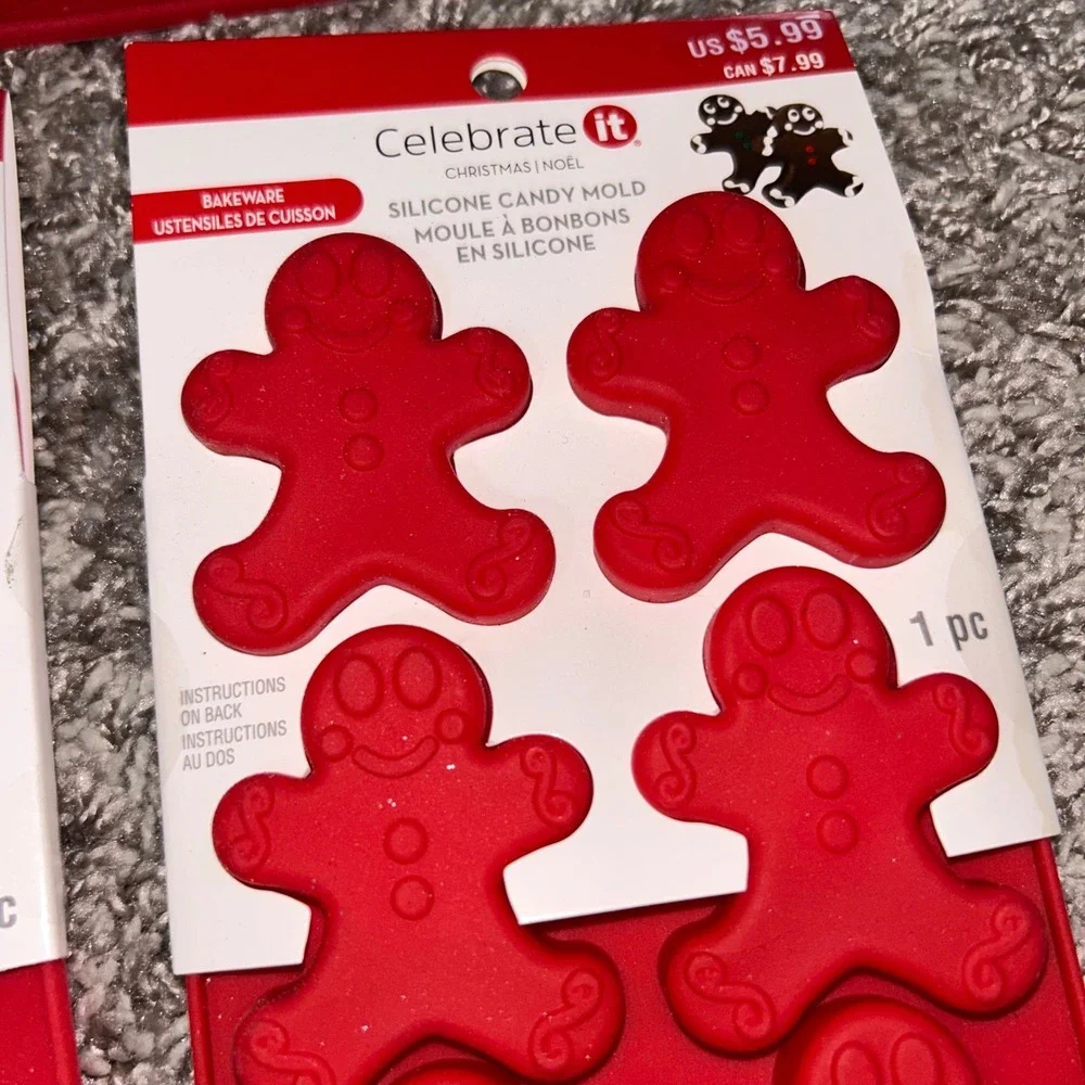 Celebrate It Christmas Silicone Candy Molds‎ Gingerbread Tree Snowflake